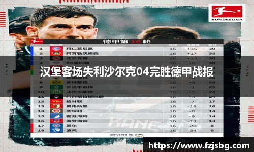汉堡客场失利沙尔克04完胜德甲战报